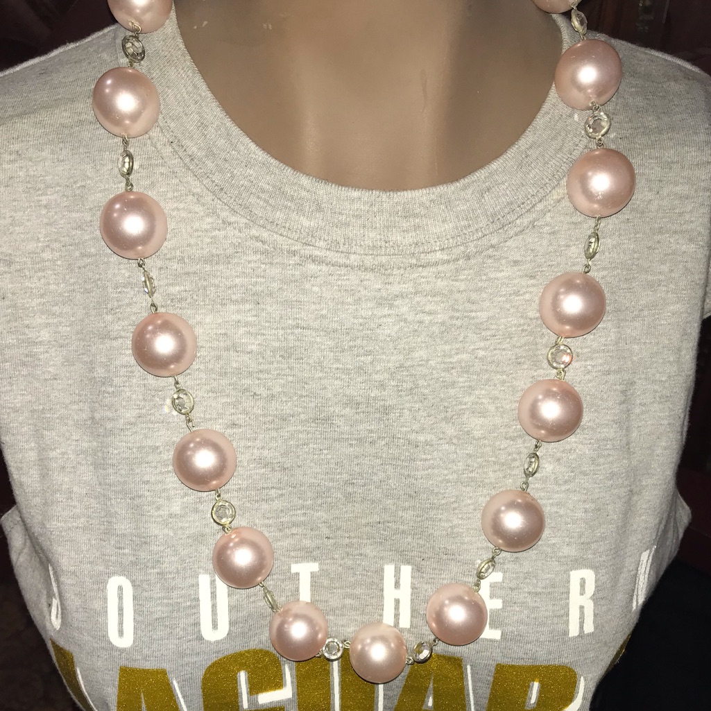 Vintage Hugo Necklace 15mm Pink Balls New Rare